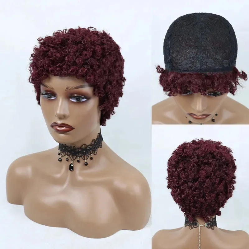 100% Human hair Short Afro-Textured Wig