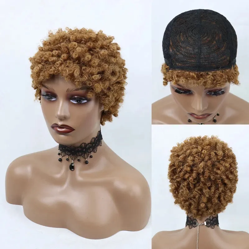 100% Human hair Short Afro-Textured Wig