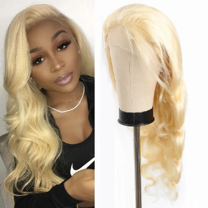 12A Grade Body Wave 13x4 Blonde 613 Lace Frontal Wigs Human Hair Wigs 180 210 250 Density Wigs