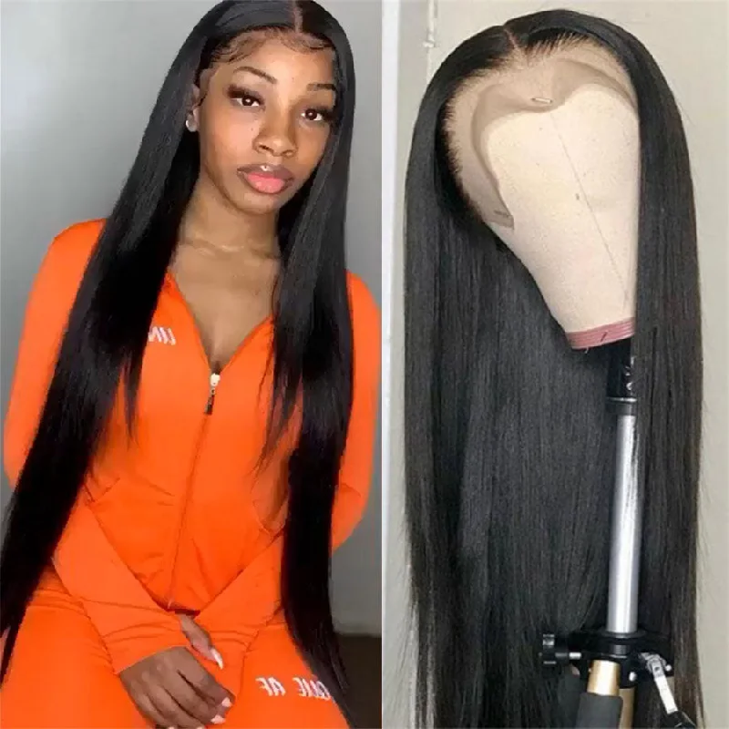 13x4 Lace Front Wigs Straight Hair Silky Straight Natural Color Human Hair Wigs Vrvogue Hair