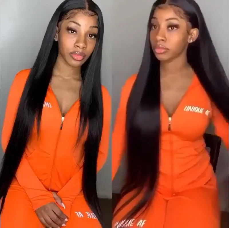 13x4 Lace Front Wigs Straight Hair Silky Straight Natural Color Human Hair Wigs Vrvogue Hair