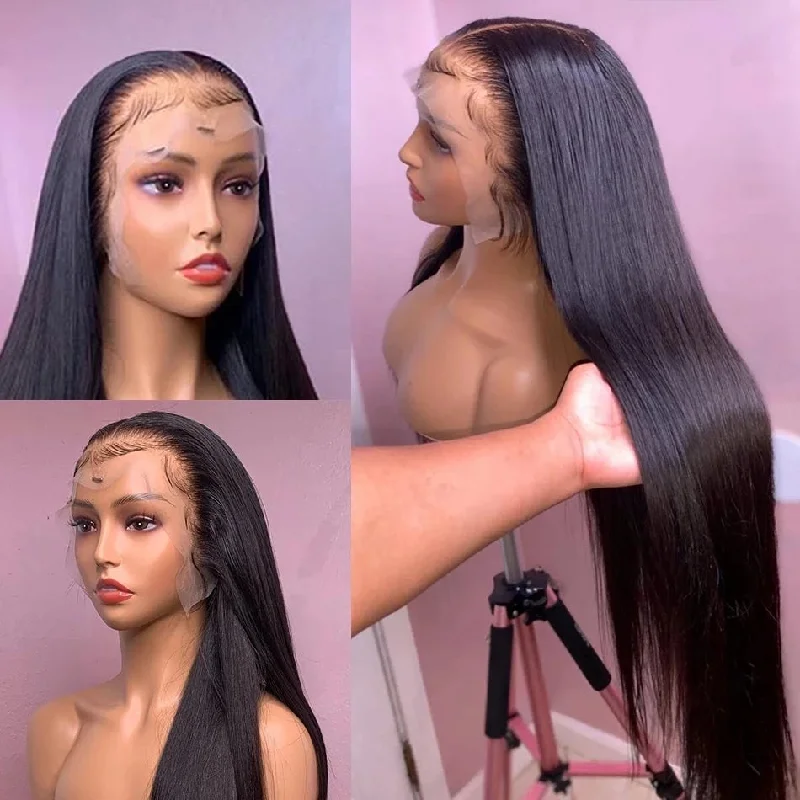 13x4 Lace Front Wigs Straight Hair Silky Straight Natural Color Human Hair Wigs Vrvogue Hair