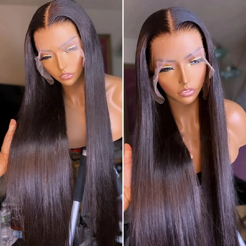 13x4 Lace Front Wigs Straight Hair Silky Straight Natural Color Human Hair Wigs Vrvogue Hair