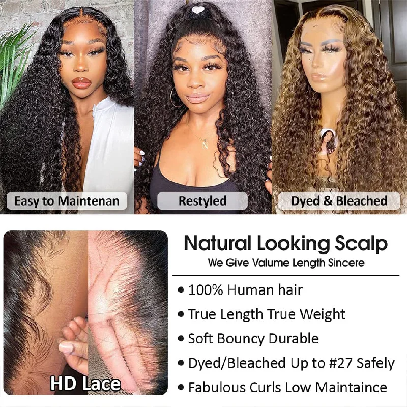 13x4/T Part/4x4 Lace  Wig 14- 30 Inch  613 Blonde Highlight Body Wave Lace Frontal Wig