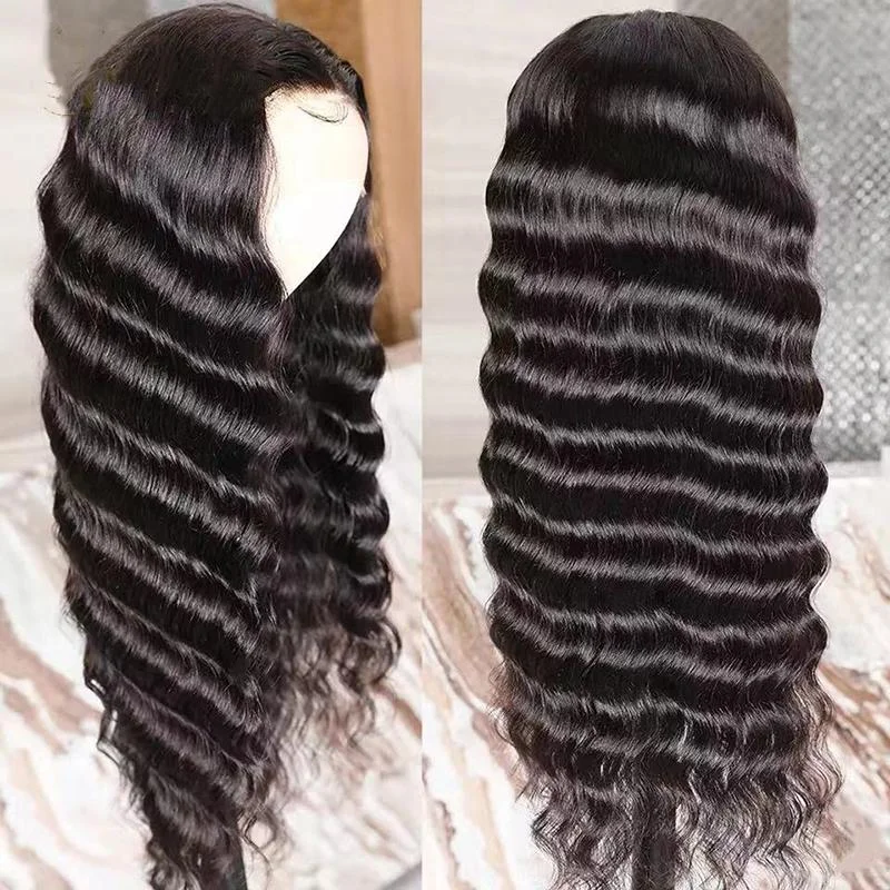 13x4 HD Transparent Lace Front Wigs Loose Deep Wave 180 210 250 Density 40 Inch Brazilian Human Hair Wig