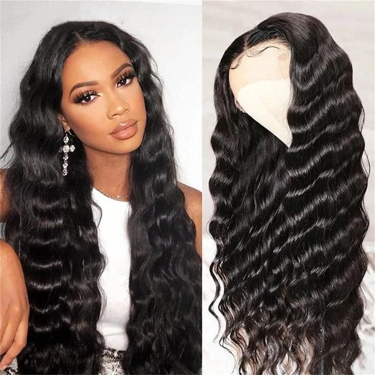 13x4 HD Transparent Lace Front Wigs Loose Deep Wave 180 210 250 Density 40 Inch Brazilian Human Hair Wig