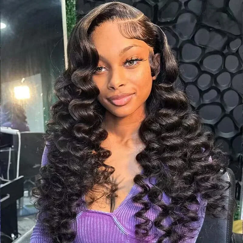 Loose Wave 13×4 HD Transparent Lace Front Human Hair Wigs Sterly Hair