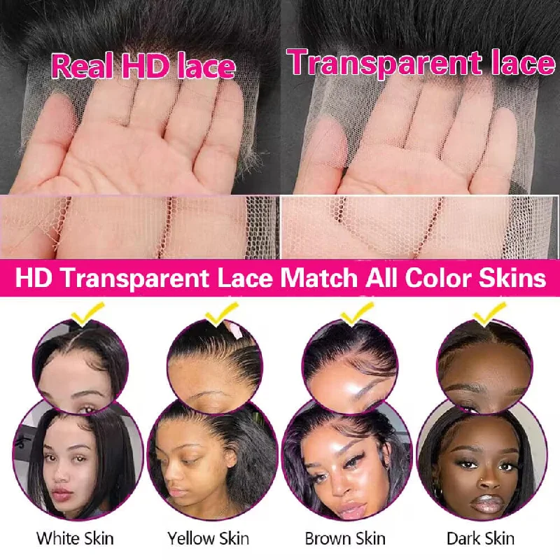 Water Wave 13×4 HD Transparent Lace Front Human Hair Wigs Sterly Hair