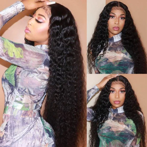 13x6 HD Lace Front Wigs 30 Inches Virgin Hair Water Wave Human Hair Wigs Melted Match All Skin