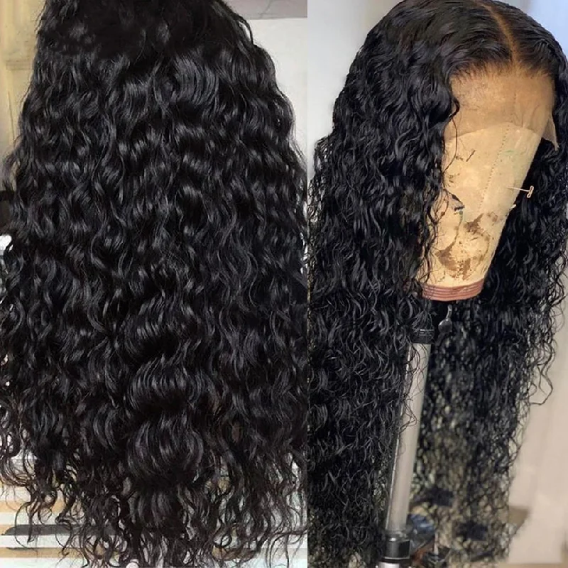 13x6 HD Lace Front Wigs 30 Inches Virgin Hair Water Wave Human Hair Wigs Melted Match All Skin