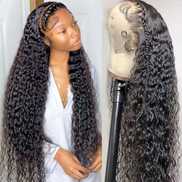 13x6 HD Lace Front Wigs 30 Inches Virgin Hair Water Wave Human Hair Wigs Melted Match All Skin