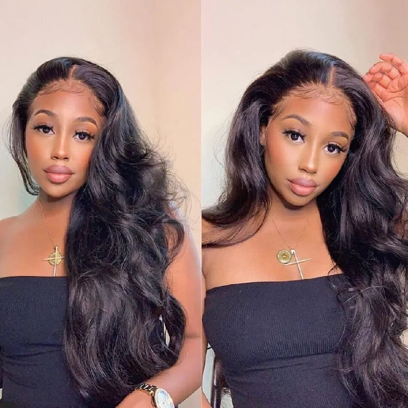 High Density 13x6 HD Lace Front Wigs Virgin Hair With Baby Hair Body Wave Human Hair Wigs Melted Match All Skin