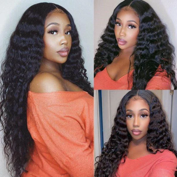 30 Inch 13x6 Transparent Loose Deep Wave Lace Front Wig 180 210 250 Density Human Hair Wigs Vrvogue Hair