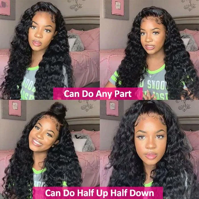 30 Inch 13x6 Transparent Loose Deep Wave Lace Front Wig 180 210 250 Density Human Hair Wigs Vrvogue Hair