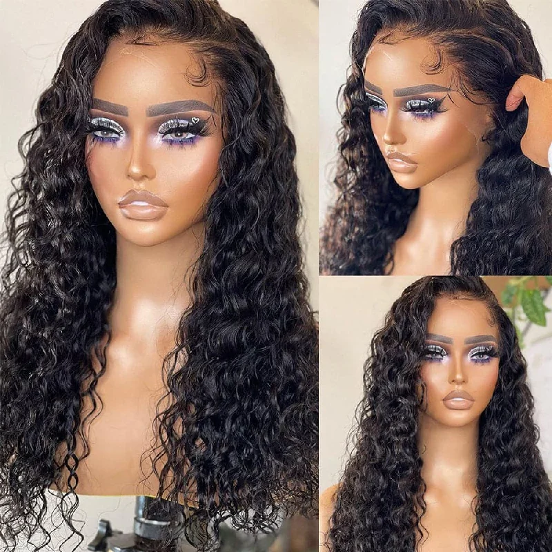 Sterly 13x6 HD Transparent Lace Front Wigs Water Wave Wigs For Women