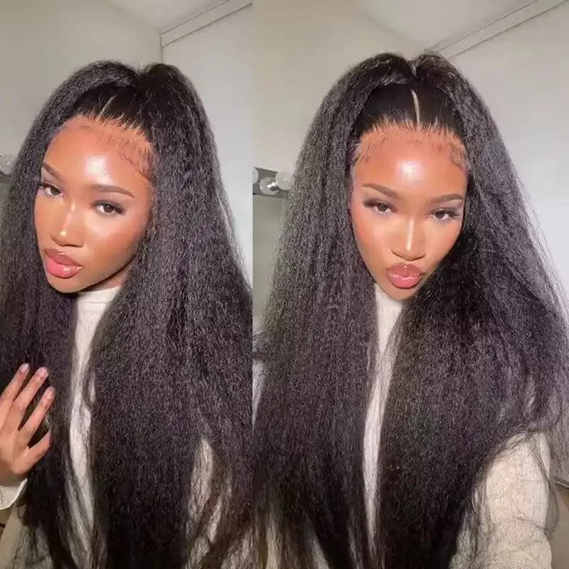 10-40inch Transparent HD Lace Frontal Wigs 13x6 Kinky Straight Lace Front Wigs Sterly Hair