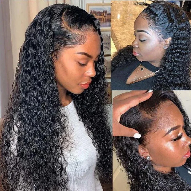 5x5 HD Lace Closure Wig Virgin Hair With Baby hair Deep Wave Human Hair Wigs Melted Match All Skin