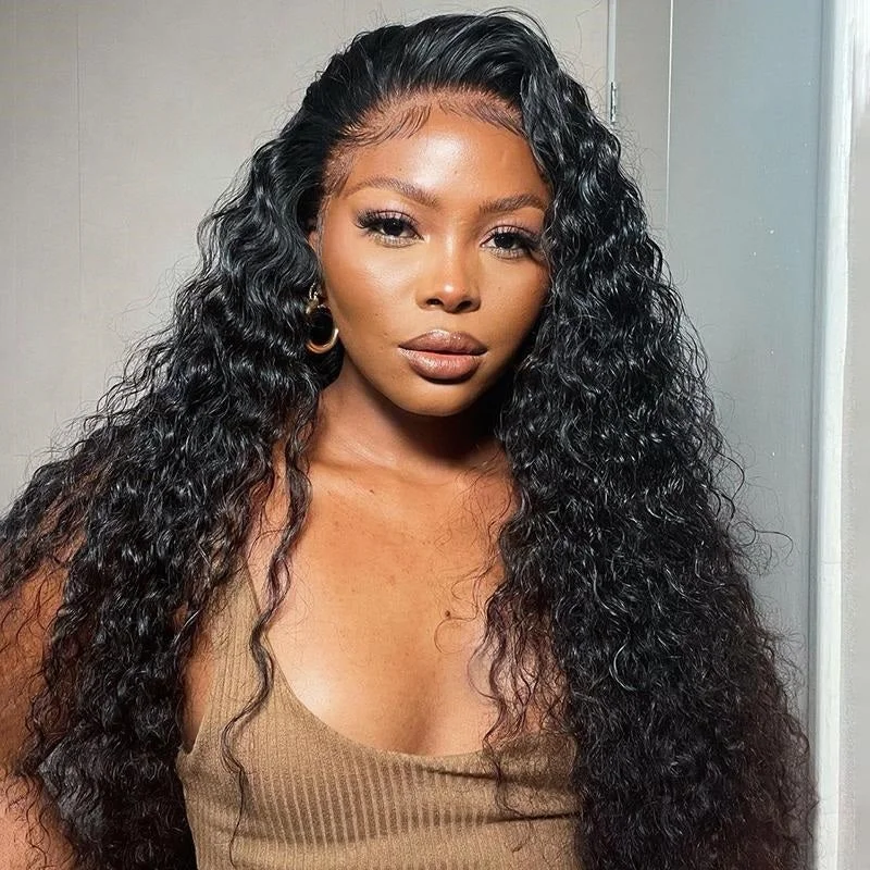 5x5 HD Lace Closure Wig Virgin Hair With Baby hair Deep Wave Human Hair Wigs Melted Match All Skin