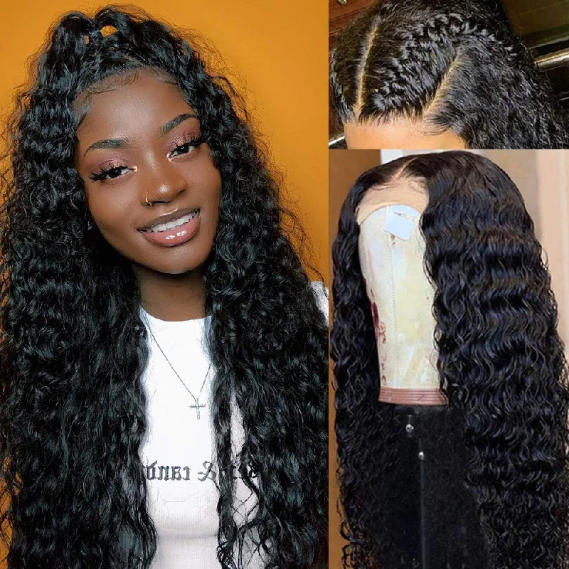 5x5 HD Lace Closure Wig Virgin Hair With Baby hair Deep Wave Human Hair Wigs Melted Match All Skin