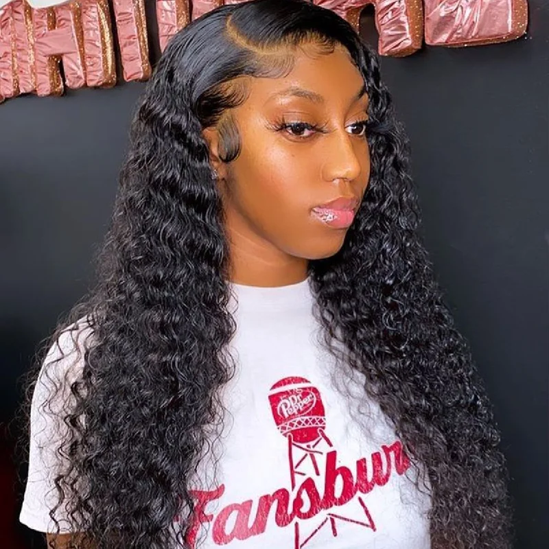 5x5 HD Lace Closure Wig Virgin Hair With Baby hair Deep Wave Human Hair Wigs Melted Match All Skin