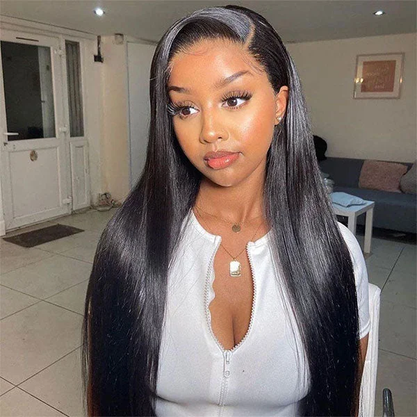 Reshine Hair 13x6 Invisible Transparent Lace Frontal Wigs 150% Density Straight Human Hair Lace Front Wig