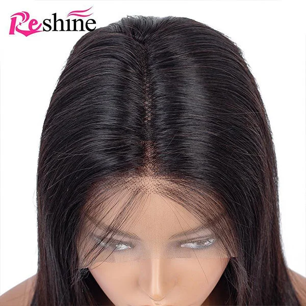 Reshine Hair 13x6 Invisible Transparent Lace Frontal Wigs 150% Density Straight Human Hair Lace Front Wig