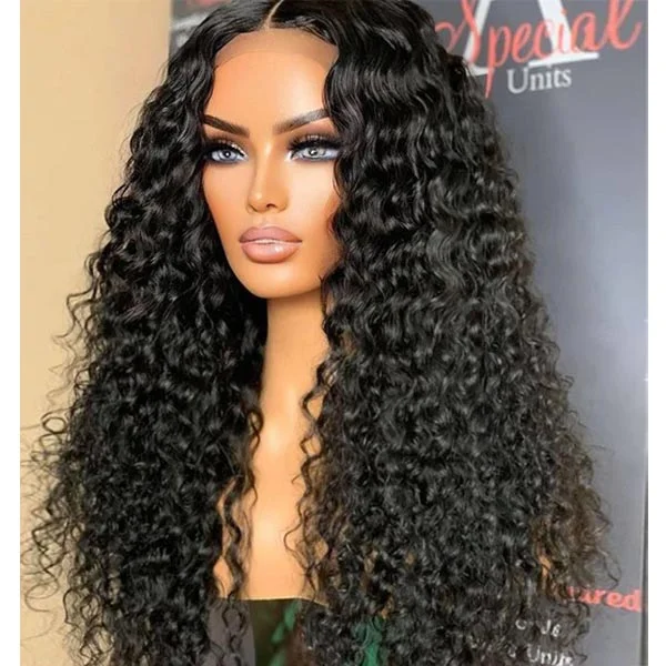 Junoda Hair Kinky Curly 13x4 Human Hair Transparent Lace Frontal Wigs Pre plucked with Baby Hair for Women Flash Sale