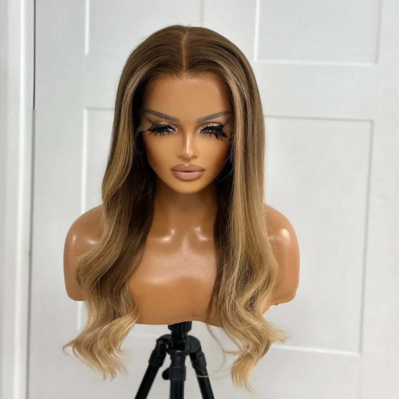 20 inches  Chocolate Ombre  Blonde Human Hair Lace Front Wig-EMMA