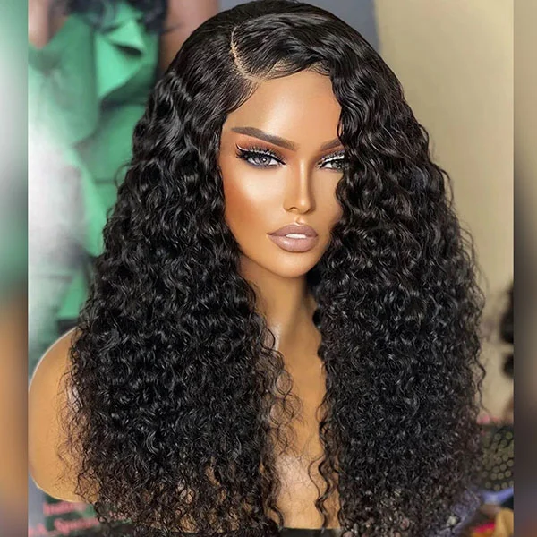 200% 250% High Density Water Wave Human Hair HD Lace Wigs