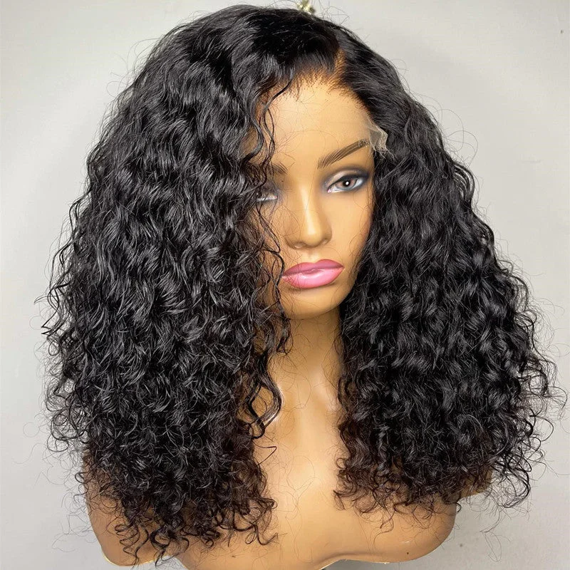 200% Density  HD Lace Medium Length 13x4 Culry Lace Wig