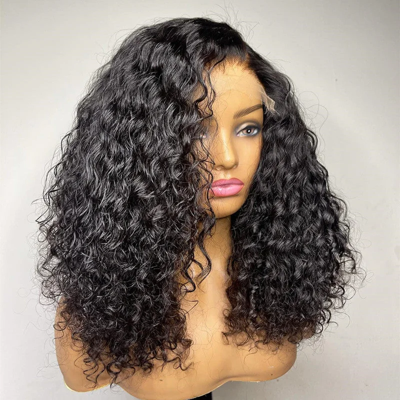 200% Density  HD Lace Medium Length 13x4 Culry Lace Wig