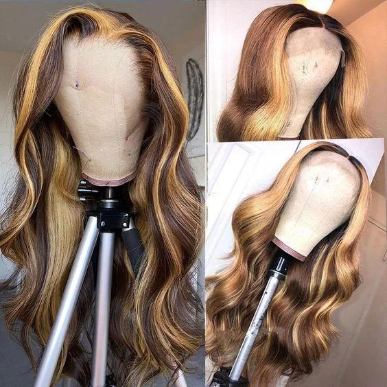 P4/27 Highlight Wigs 13x4/T Part/4x4 Lace Wigs Body Wave Virgin Hair Pre-Colored Vrvogue Hair