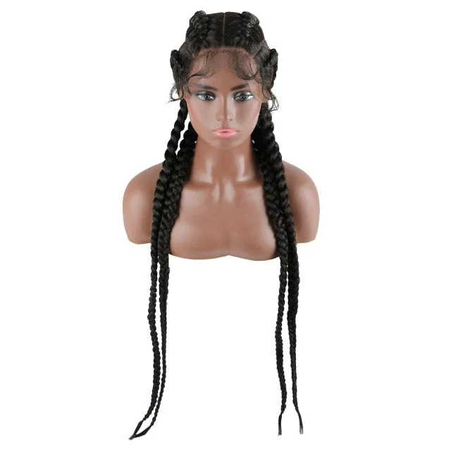 30 inch Braided Wigs Synthetic Lace Front Wig Box Braid Wig 613 Color