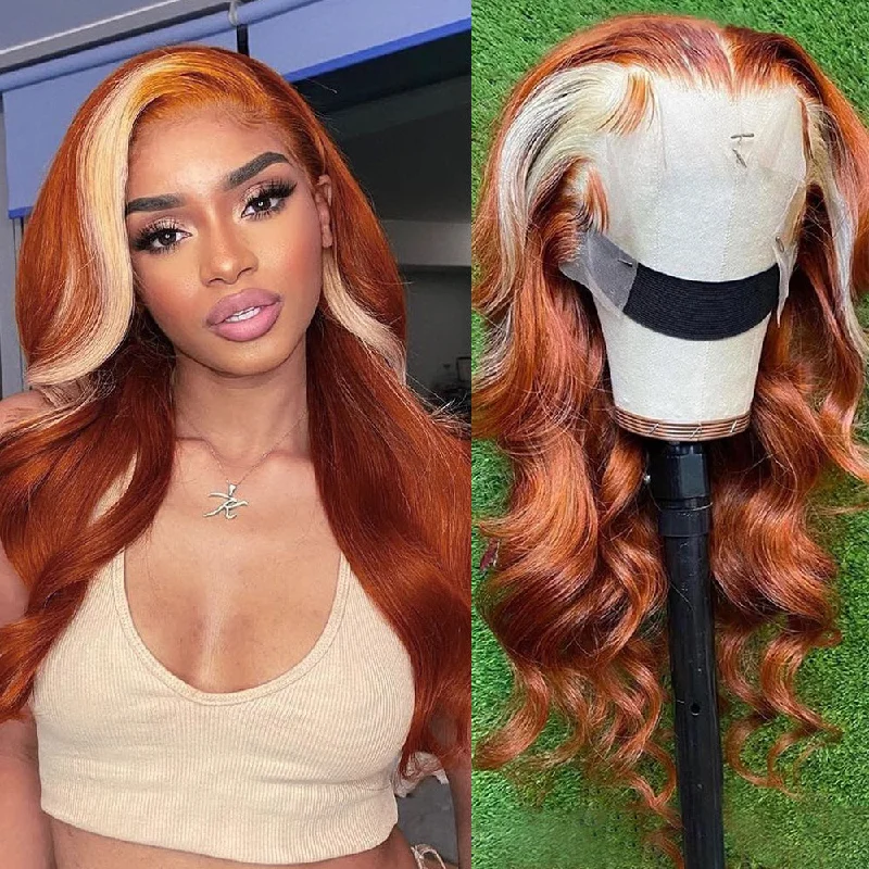 30 Inch Ginger Body Wave Lace Front Wig 13x6 Hd Lace Frontal Wig 613 Blonde