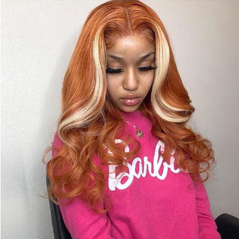 30 Inch Ginger Body Wave Lace Front Wig 13x6 Hd Lace Frontal Wig 613 Blonde