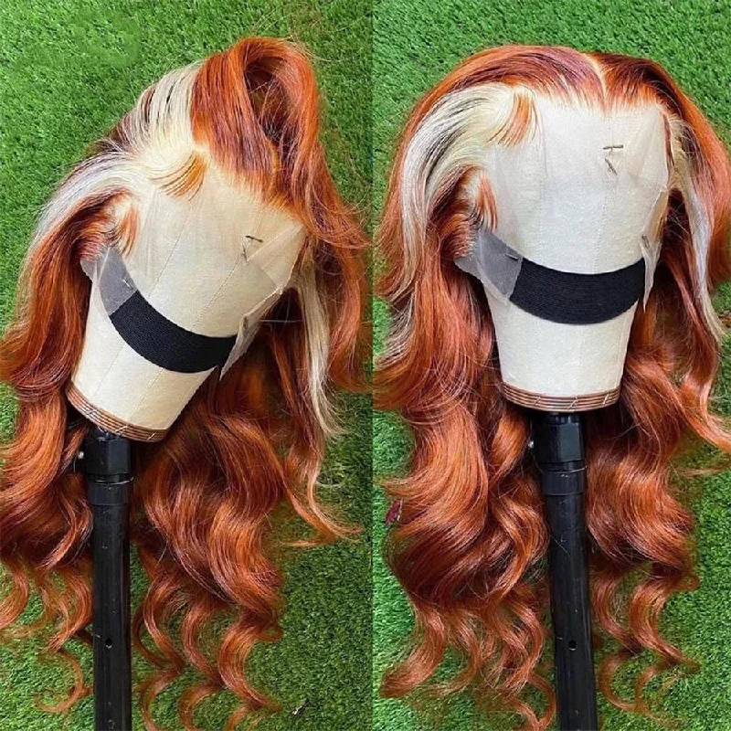 30 Inch Ginger Body Wave Lace Front Wig 13x6 Hd Lace Frontal Wig 613 Blonde