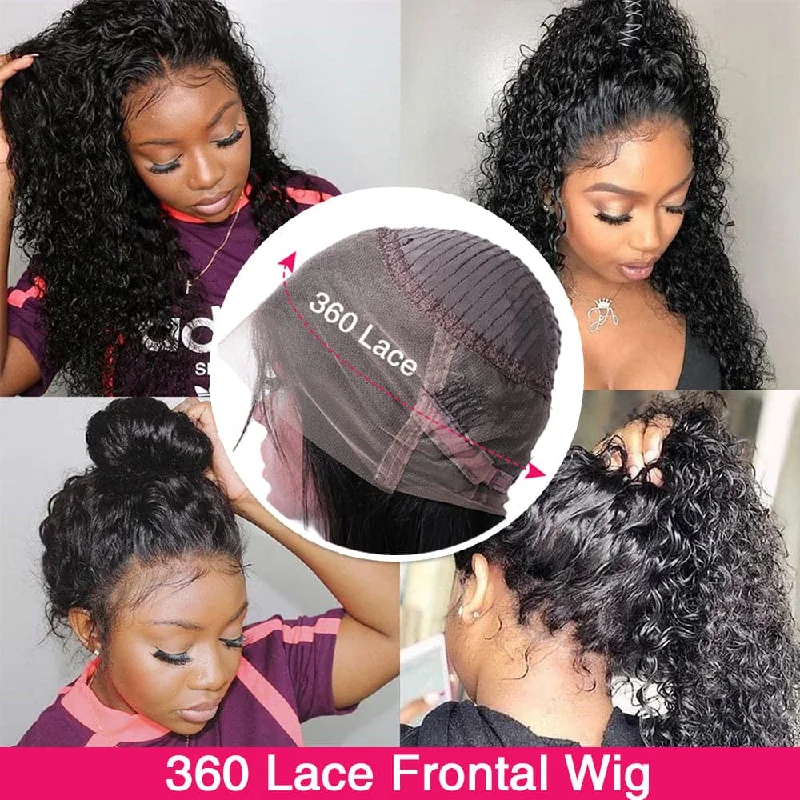 360 Lace Frontal Wigs Water Wave Human Hair Wigs For Women Sterly Hair