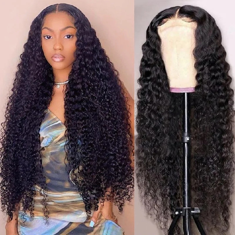 40 Inch 13x4 Deep Wave Frontal Wig HD Transparent Lace Wig Pre Plucked Brazilian Human Hair Wigs