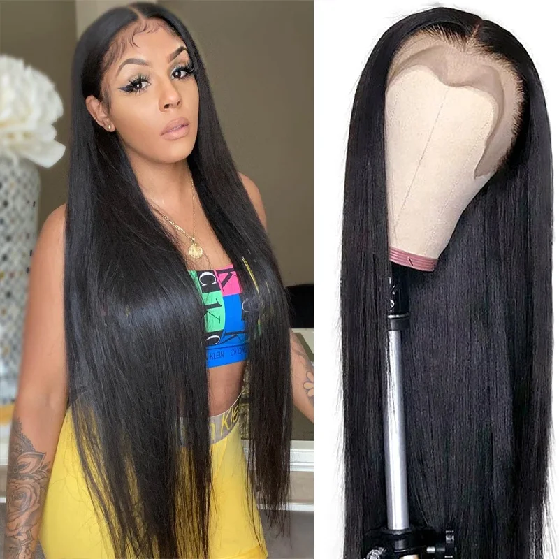 Brazilian Virgin Hair 13*4 HD Transparent Lace Front Wigs  Straight Hair Wigs 180 210 250 Density Human Hair Wigs Vrvogue Hair