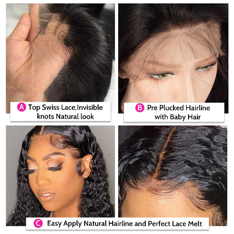 4x4/5x5 Lace Closure Wigs Human Hair Sdamey Water Wave Wigs For Women