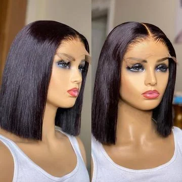 4x4 Lace Closure Straight Short Bob Human Hair Wigs