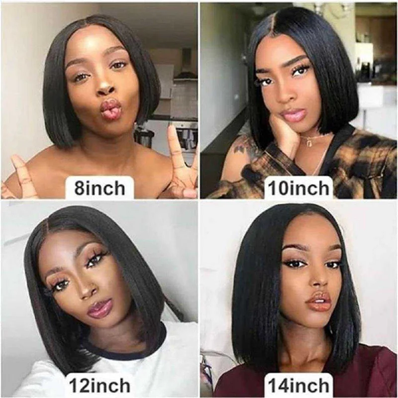 4x4 Lace Closure Straight Short Bob Human Hair Wigs