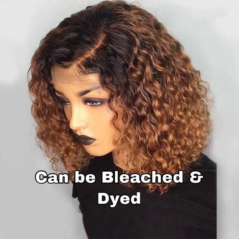 4x4 Lace Closure Wig Curly Bob Human Hair Wigs