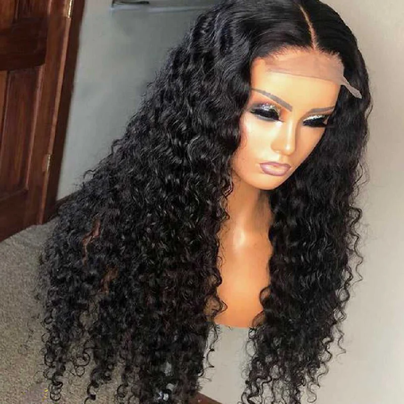 Glueless Deep Wave 4x4/5x5 Lace Closure Wig sdamey 100% Human Hair Wigs