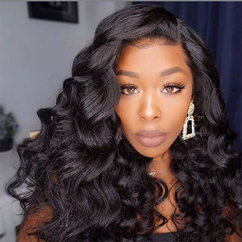 Sdamey 4x4/5x5 Lace Closure Wig Loose Wave Wig 100% Human Hair Wigs