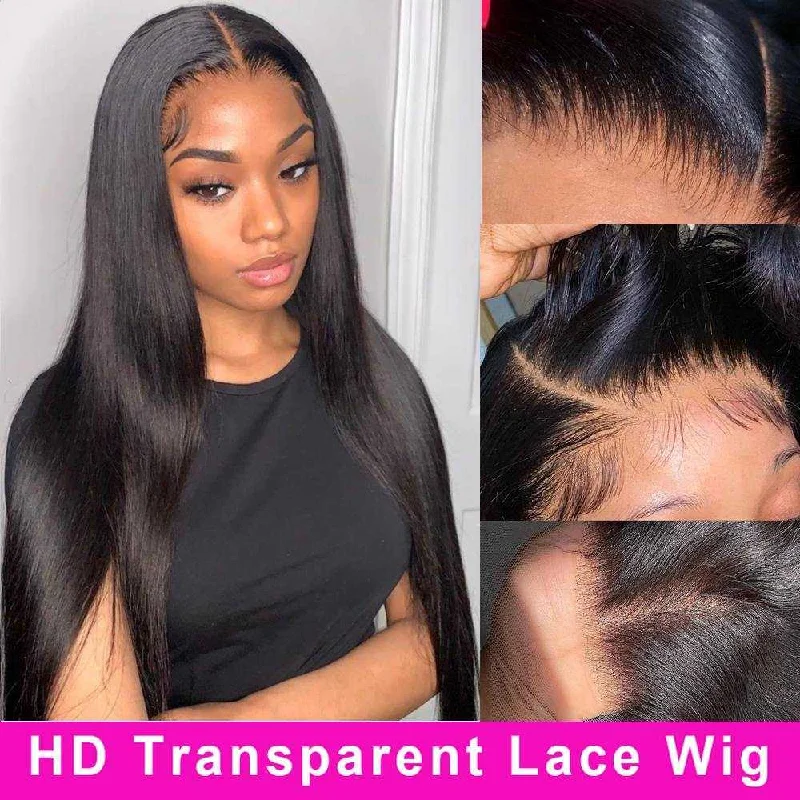 Straight Transparent Lace Closure Wig Sdamey 4x4 /5x5 /6x6 Lace Closure Human Hair Wigs