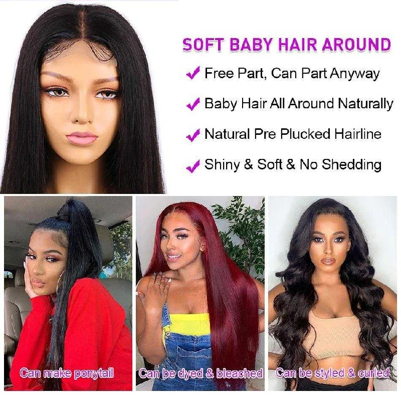 Straight Transparent Lace Closure Wig Sdamey 4x4 /5x5 /6x6 Lace Closure Human Hair Wigs