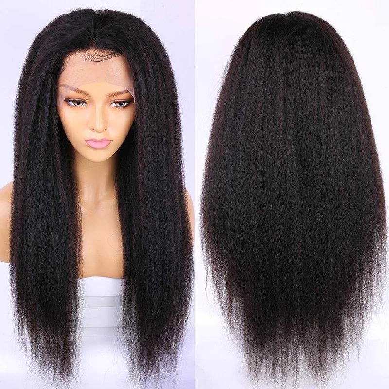 Kinky Straight Wig 5x5 6x6 Transparent Lace Wigs Sdamey Brazilian 4x4 Lace Closure Wigs