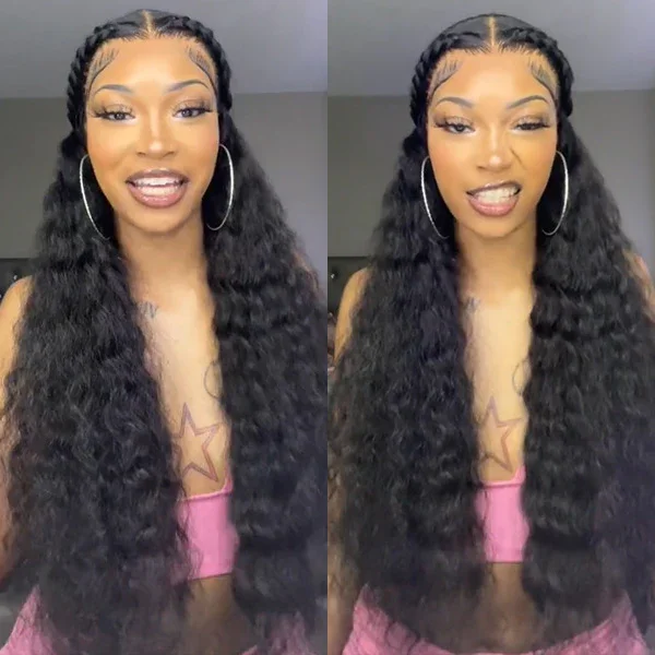 5x5 HD Lace Wigs Loose Deep Wave 100% Human Hair Preplucked Lace Wigs Natural Black