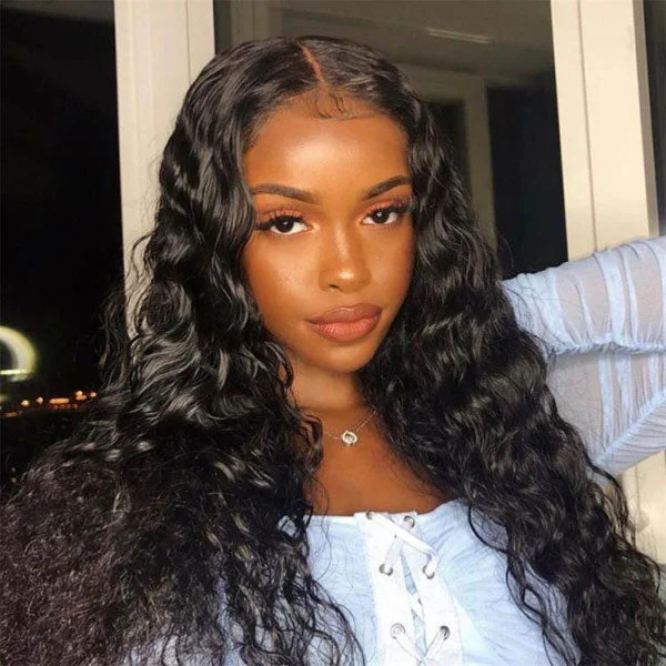 5x5 Lace Closure Wigs Loose Deep Wave Hair Pre Plucked Hairline HD Lace Wigs